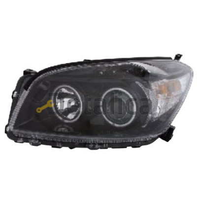 Фары тюнинг светящиеся ободки и диоды внутри черные для Тойота Рав 4 2009 Eagle Eyes