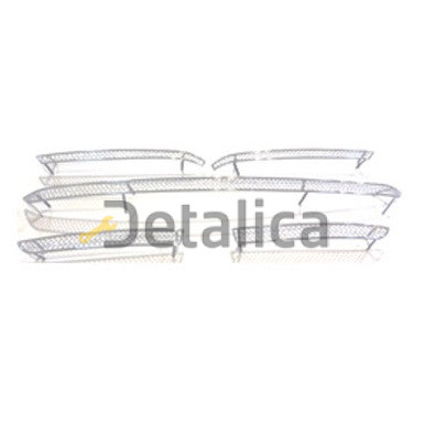 Накладка декоративная на решетку радиатора комплект (нержавейка) для Тойота Хайлендер от 2010