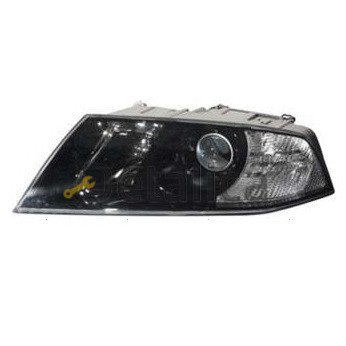 Фара левая линзованная под корректор внутри чёрная для Шкода Октавия А5 от 2005 (Depo)
