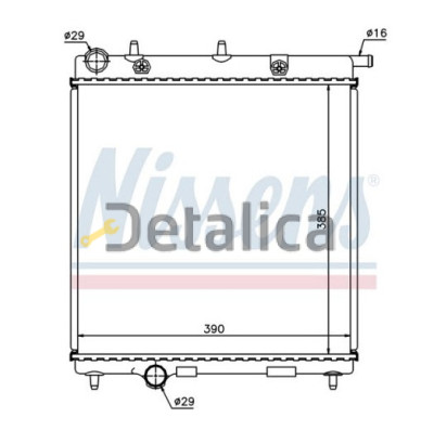 Радиатор охлаждения для Пежо 208 от 2009 МТ Nissens Дания