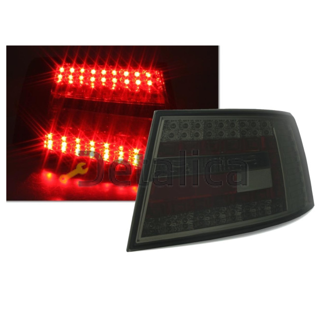 Фонари задние комплект-тюнинг диоды тонированные внутри хром для Ауди А6 от 2004-2008 (Eagle Eyes) седан