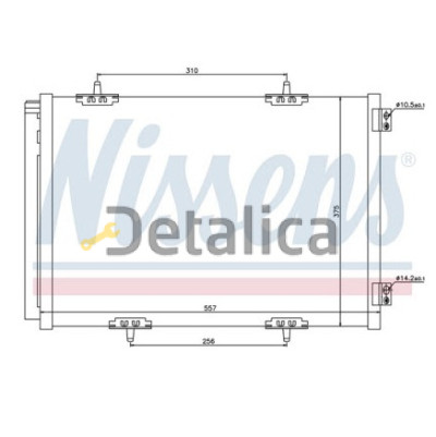 Радиатор кондиционера для Пежо 208 от 2009 МТ Nissens Дания