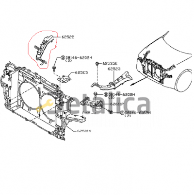Крепление фары правый оригинал для инфинити фх35 от 2008