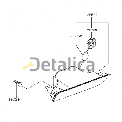 Фонарь в задний бампер центральный для Ниссан Теана L33 Depo