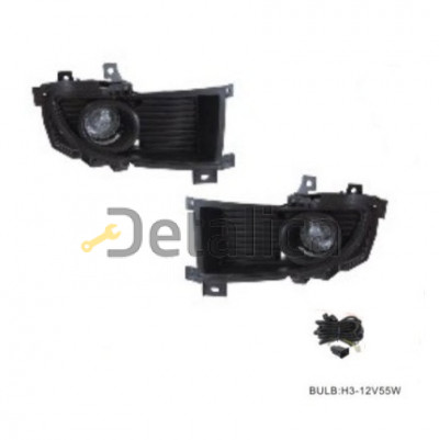 Фара противотуманная левая+правая комплект с проводкой кнопкой решетка бампера  для митсубиси лансер от 2006