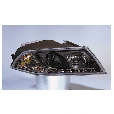 Фары комплект-тюнинг линзованная внутри чёрная для Шкода Октавия А5 от 2005 (Sonar)