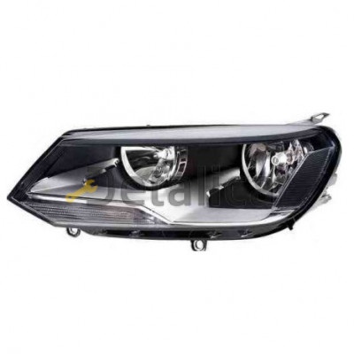 Фара левая с регулятором мотора внутри черный-хром для Фольксваген Туарег от 2011 (Depo)
