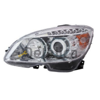 Фары тюнинг-комплект с диод светящимся ободком EAGLE EYES внутри хром для Мерседес W204 2007-2010