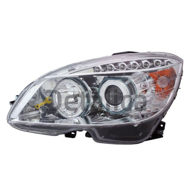 Фары тюнинг-комплект с диод светящимся ободком EAGLE EYES внутри хром для Мерседес W204 2007-2010