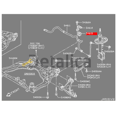 Втулка переднего стабилизатора для Ниссан Патфайндер Р52 оригинал