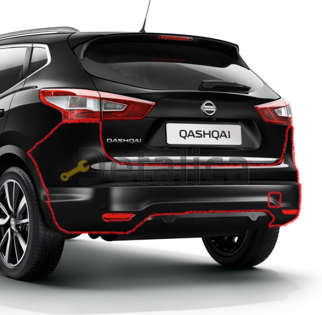 Бампер задний для Ниссан Кашкай J11 без отверстий под парктроники Китай 