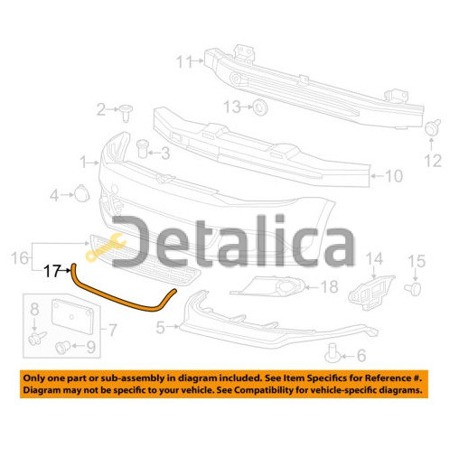 Молдинг решетки бампера хром для Фольксваген Джетта 6 от 2011 (Тайвань)