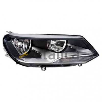 Фара правая с регулятором мотора внутри черный-хром для Фольксваген Туарег от 2011 (Depo)