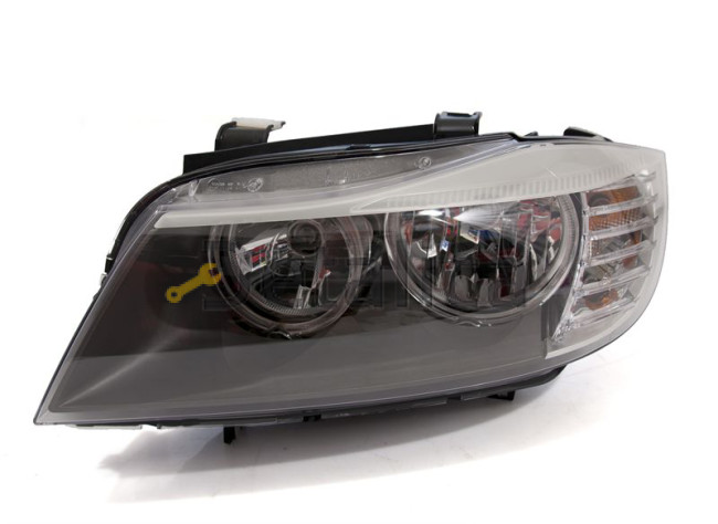 Фара левая под корректор внутри черная для BMW E90 (2008-2011) Depo