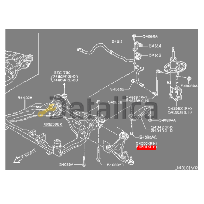 Рычаг передний левый нижний для Ниссан Патфайндер Р52 оригинал