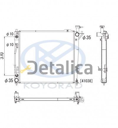 Радиатор охлаждения АТ для Хендай Санта Фе 2 от 2010 (KOYO)