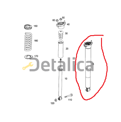 Амортизатор задней подвески левый = правый для Мерседес W204 Bilstein