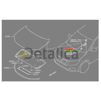 Петля капота левая для Ниссан Патфайндер Р52 оригинал