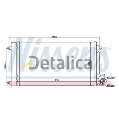 Радиатор кондиционера для Volkswagen Polo 5 от 2010 (Nissens)