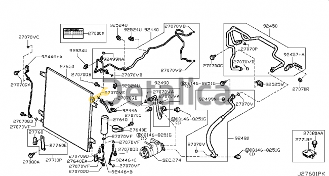 Радиатор кондиционера для Ниссан Патрол Y62 Валео