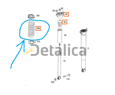 Задняя пружина амортизатора для Мерседес W204 оригинал
