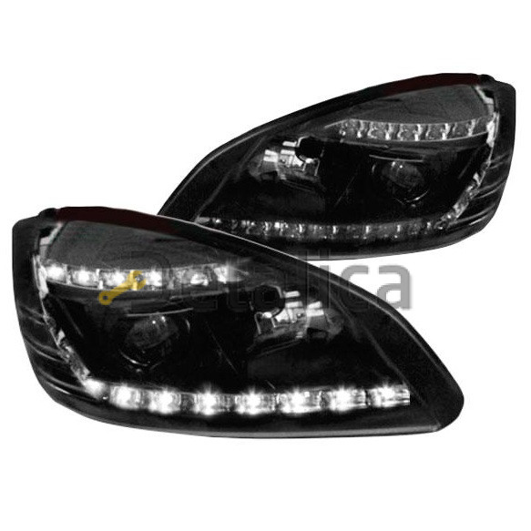 Фары тюнинг-комплект ксенон Devil Eyes внутри чёрные для Мерседес W204 2007-2010