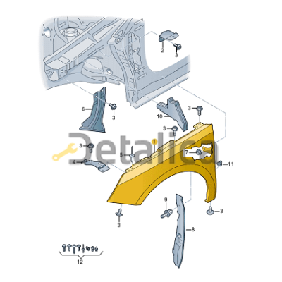 Крыло переднее левое для Audi A1 от 2010 оригинал