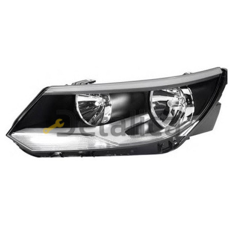 Фара левая с регуляторм мотора для Фольксваген Тигуан от 2011-2012 (Depo) внутри черн-хром Фара левая с регуляторм мотора для Фольксваген Тигуан от 2011-2012 (Depo) внутри черн-хром