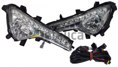 Фара противотуманная Л+П (комплект) без подсвет поворот, диод для Киа Sportage III (Китай)