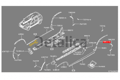 Расширитель арки крыла задний левый для Ниссан Террано D10 оригинал