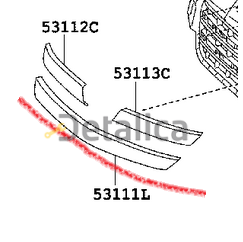 Молдинг решетки радиатора центр нижний модели без серебрист молдинга для Тойота Королла от 2006 (оригинал)