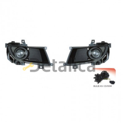 Фара противотуманная левая+правая комплект с проводкой  кнопкой  решетка бампера для митсубиси лансер 2004-2006