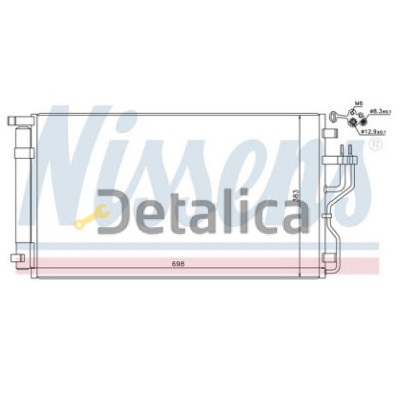 Радиатор кондиционера для Киа Спортейдж 3 от 2010 (Nissens)