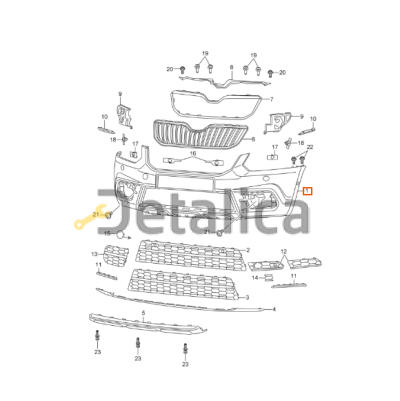 Передний бампер для Шкода Йети от 2013 рестайлинг оригинал
