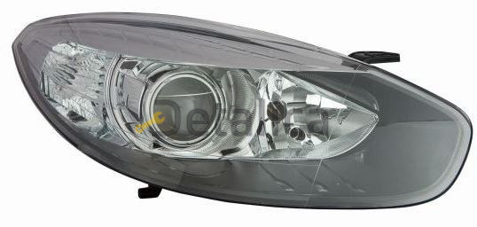 Renault FLUENCE фара лев линзован с рег.мотор , внутри черн (DEPO)