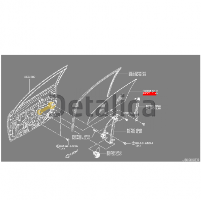 Стекло передней левой двери для Ниссан Альмера G15 оригинал