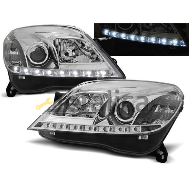 Фары тюнинг комплект DEVIL EYES линзованные SONAR внутри хром для Опель Астр