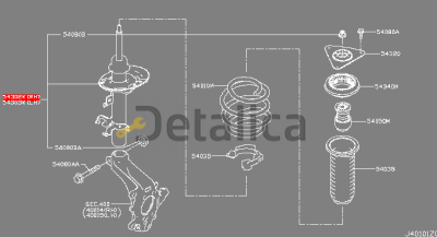 Амортизатор передний правый для Ниссан Х-Трейл Т32 оригинал