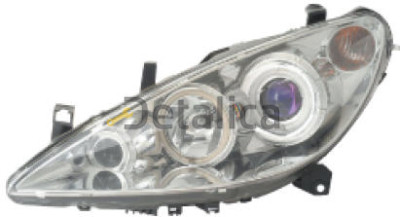 PEUGEOT 307 фара л+п (комплект) тюнинг линзован с 2 светящ ободк (eagle eyes) внутри хром