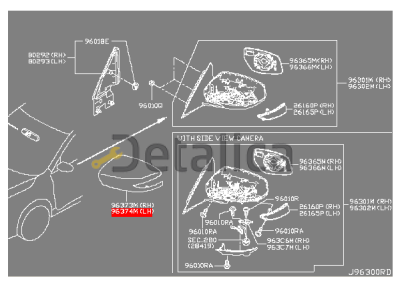 Крышка бокового зеркала левая для Ниссан Теана L33 оригинал