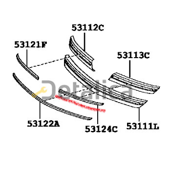 Молдинг решетки радиатора левый серебристый для Тойота Королла от 2006 (оригинал)