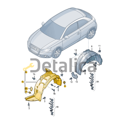 Подкрылок ( локер ) передний правый для Audi A1 от 2010 оригинал