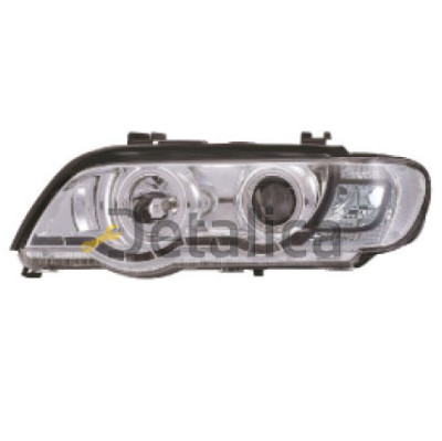 Фара левая+правая комплект тюнинг с  CCFL светящимся ободком линзованная DEVIL EYES под корректор EAGLE EYES внутри хром для BMW E53 X5 от 1999-2004