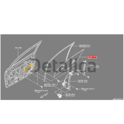 Стекло передней правой двери для Ниссан Альмера G15 оригинал