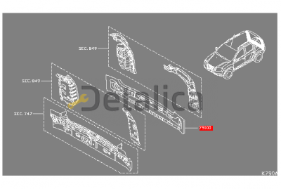 Задняя панель для Ниссан Террано D10 наружная часть оригинал