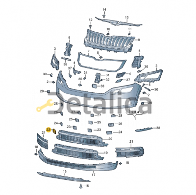 Заглушка буксировочного крюка переднего бампера для Шкода Кодиак