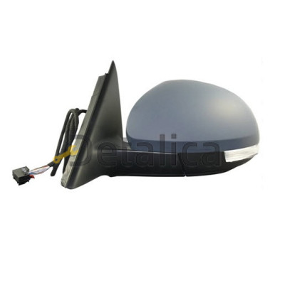 Зеркало левое 7/9 конт электр с подогрев ук поворота подсветка для Шкода Йети от 2010 (Тайвань) convex грунт  