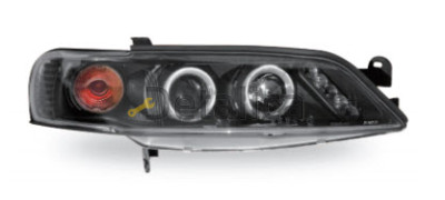 OPEL VECTRA фара л+п (комплект) тюнинг линзован с светящ ободк (junyan) внутри черн