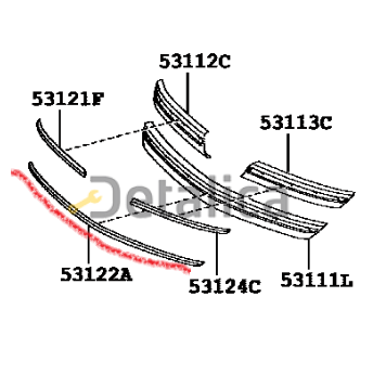 Молдинг решетки радиатора центр нижний серебрист для Тойота Королла от 2006 (оригинал)