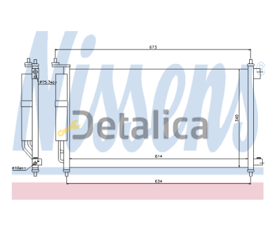 Радиатор кондиционера для Ниссан Тиида С13 Nissens Дания